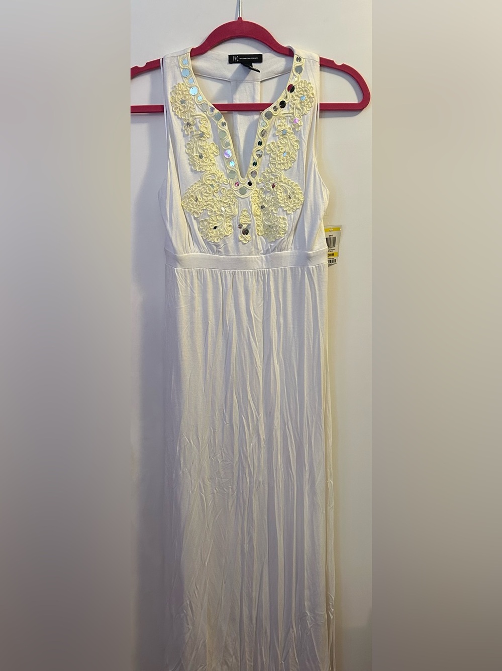 INC white embroidered maxi dress